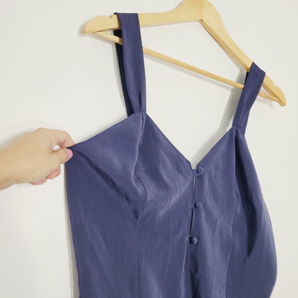 Unmentionables Nightgown Chemise Lingerie Navy Blue Satiny Classy Sexy Elegant - Picture 2 of 10